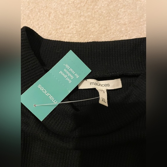 crocheted fair isle mock neck tee X-large NWT - Picture 8 of 9